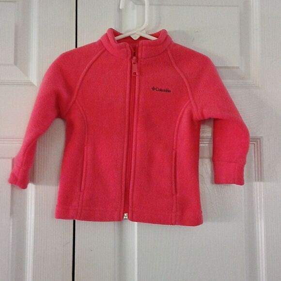 Columbia  melon color fleece zip up jacket  Sz 12-18m  NWOT - Picture 1 of 5